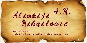 Alimpije Mihailović vizit kartica
